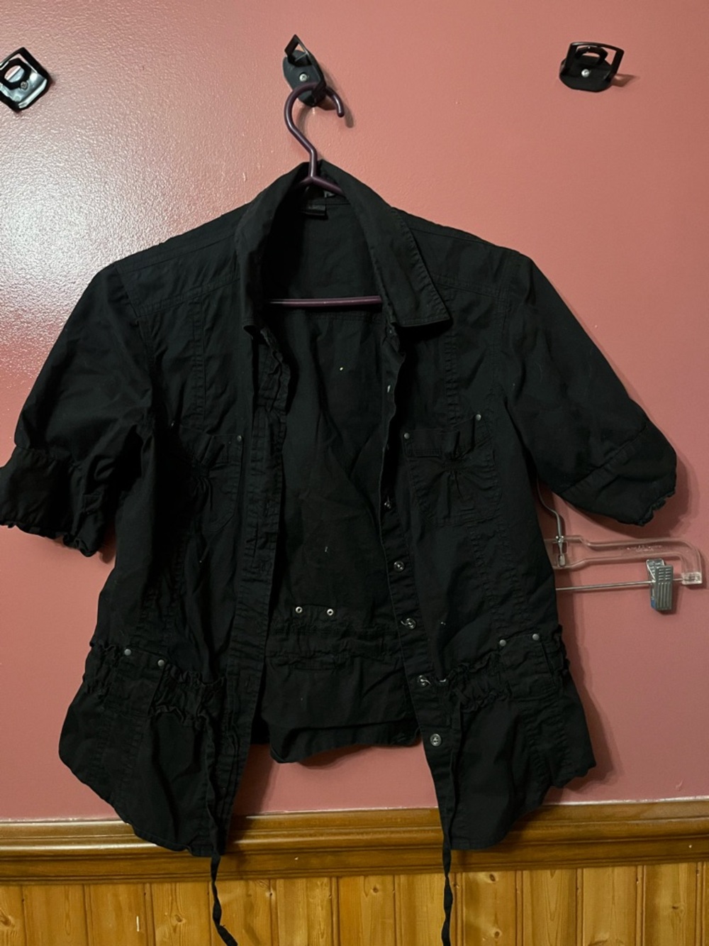 Black Women's Lightweight Button-Front Jacket